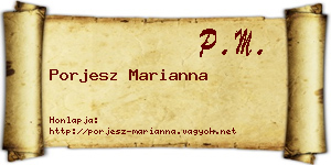 Porjesz Marianna névjegykártya